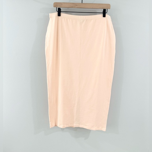 ASOS Elastic Waist Midi Knit Skirt Peach Size 12 - Picture 3 of 7